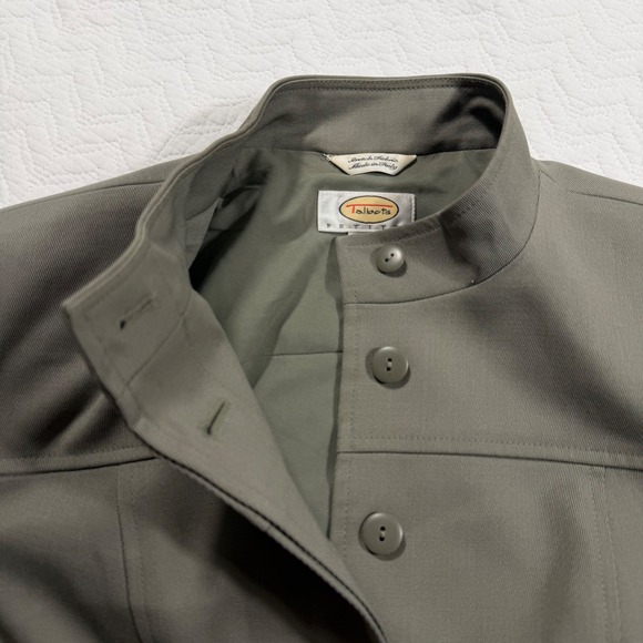 Vtg Talbots Mandarin Collar Jacket Blazer Khaki Petite Women Sz 6 Wool Blend USA - Picture 9 of 14